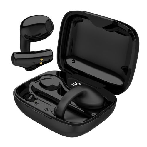 Porodo Soundtec Snap, Clip-On Wireless Earbuds- Black