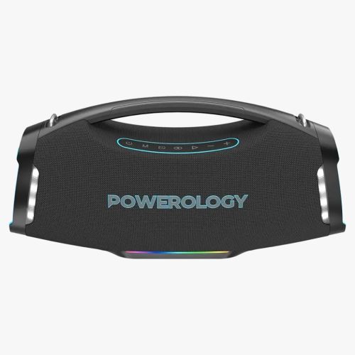 Powerology Rock, 350W RGB Lighting Speaker- Black