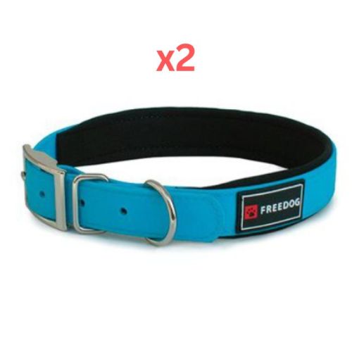 Freedog Ergo PVC Collar for Dogs - Blue Medium (Pack of 2)