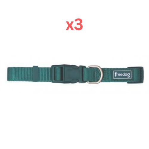 Freedog Basic Nylon Collar for Dogs - Green  Extra Large (Pack of 3)