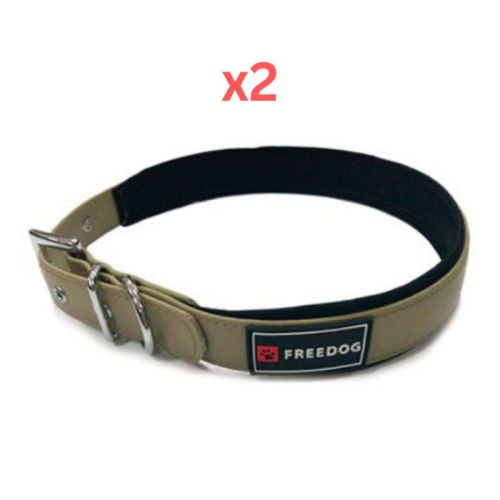 Freedog Ergo PVC Collar for Dogs - Brown Medium (Pack of 2)