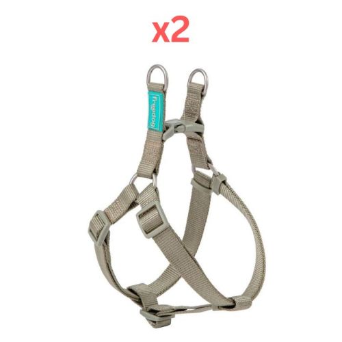 Freedog Basic Nylon A-Type Harness for Dogs - Sage Green Medium (Pack of 2)