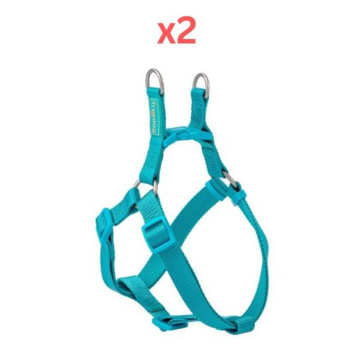 Freedog Basic Nylon A-Type Harness for Dogs - Turquoise Large (Pack of 2)