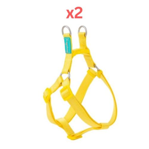 Freedog Basic Nylon A-Type Harness for Dogs - Yellow Small (Pack of 2)