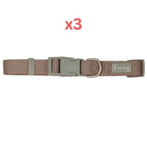 Freedog Basic Nylon Collar for Dogs - Sage Green Extra Large (Pack of 3)
