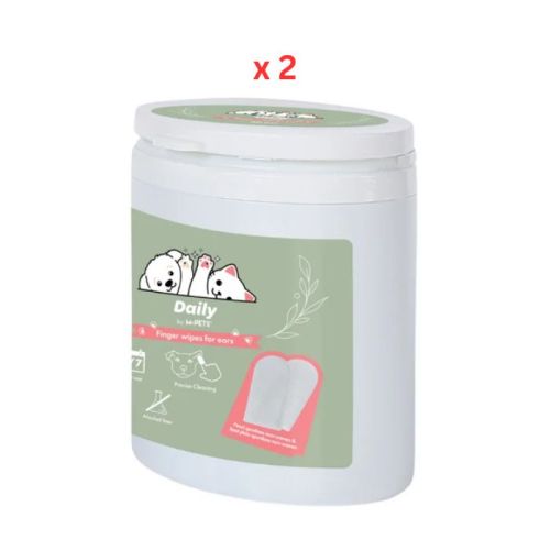M-Pets Daily Double-Sided Finger Wipes For Ears 50 pcs Pack Of 2