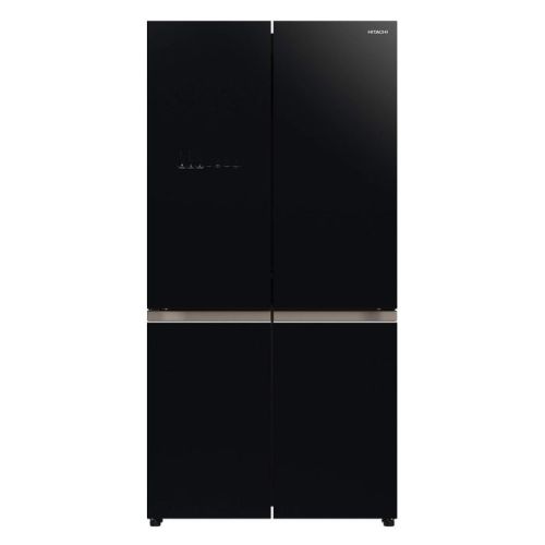 Hitachi 720L Gross,Net 569L,Side by Side 4 Door Premium Refrigerator, French Door Fridge, Automatic Ice Maker-Quick Freezing Glass Black-RWB720VUK04GBK