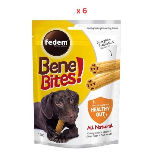 Fedem Bene Bites For Dogs Healthy Snacks for Gut Support 120g Pack Of 6