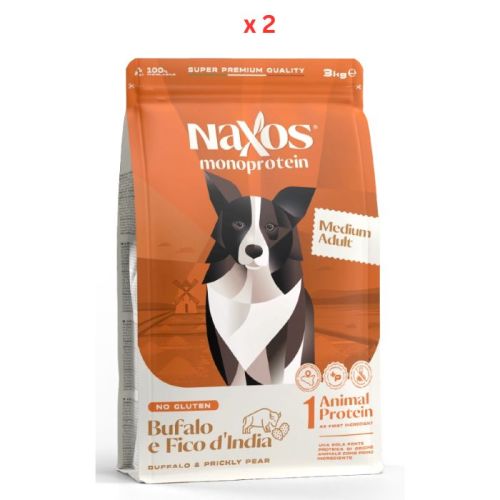 Naxos Adult Medium Multiprotein Buffalo & Prickly Pear 3kg Pack Of 2