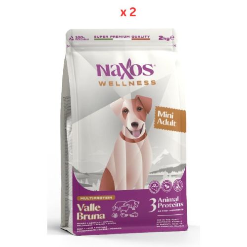 Naxos Adult Mini Natural Beef, Buffalo & Lamb Dog Food – 2kg Pack Of 2