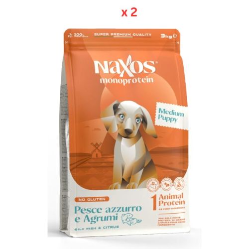 Naxos Puppy Medium Fish And Citrus 3Kg Pack Of 2