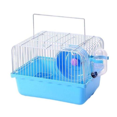 Pets Club Hamster Cage With Running Wheels,Water Bottle & Food Feeder-31x24x17Cm - Blue (Pack of 6)