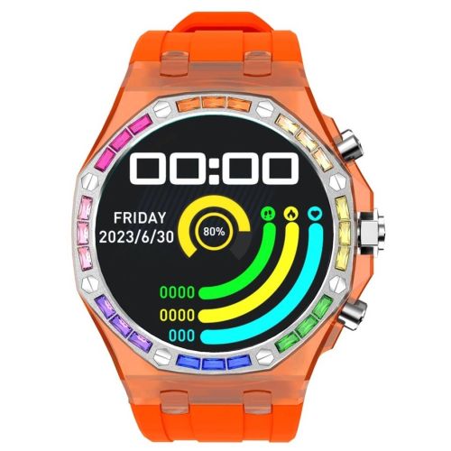 Porodo Transparent Cristallo,  Smartwatch AMOLED Display- Orange
