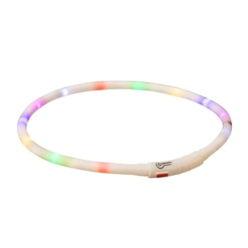 Trixie USB Flash Light Silicone Collar With Multicoulor Lights 70X1cm
