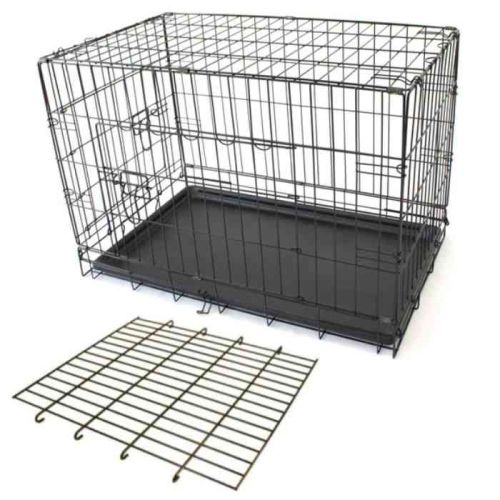 Mclovins 36 Double Door Foldable Dog Crate Size - Xl - 91X56X63 Cm (With Divider)