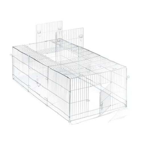Trixie Natura Outdoor Run With Cover For Small Pets - Grey 216X65X116Cm