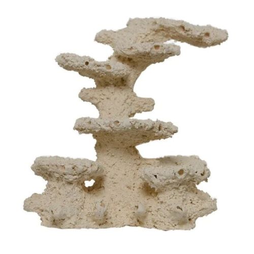 Reefpol Oblique Ceramic Pillar Right Aquarium Decor - White, Large 