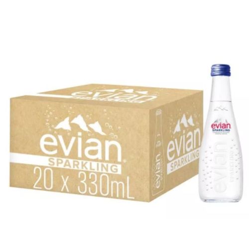 Evian Sparkling Water Glass Bottles (20X330ml)