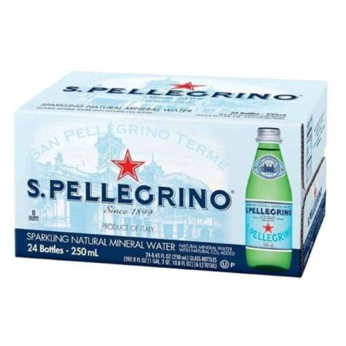 San Pellegrino Natural Sparkling Water Glass 250ml (Pack of 24)