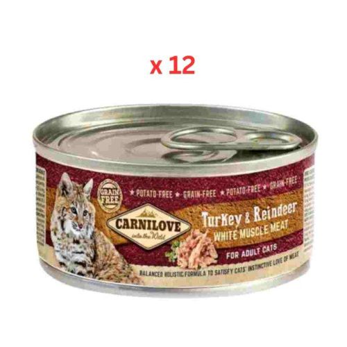 Carnilove Turkey & Reindeer For Adult Cats (Wet Food Cans) 12x100g