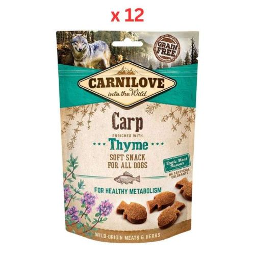 Carnilove Carp enriched with Thyme Soft Snack for Dogs 200g Pack Of 12