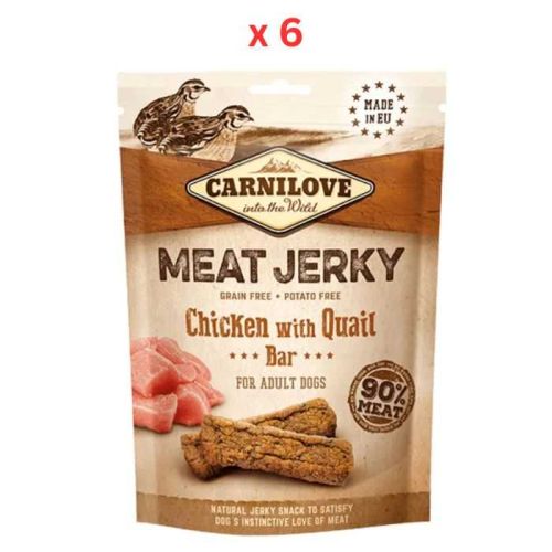 Carnilove Jerky Snack Chicken with Quail Bar 100g Pack Of 6