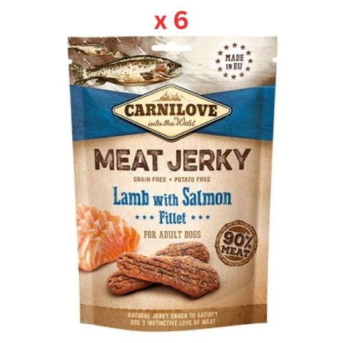 Carnilove Jerky Snack Lamb with Salmon Fillet 100g Pack Of 6