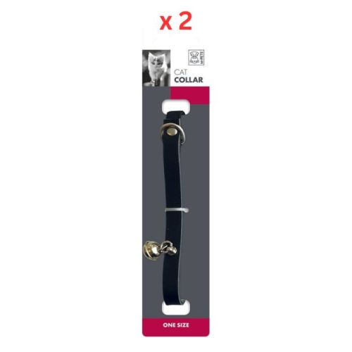 M-Pets Caruso Cat Collar Black Pack Of 2