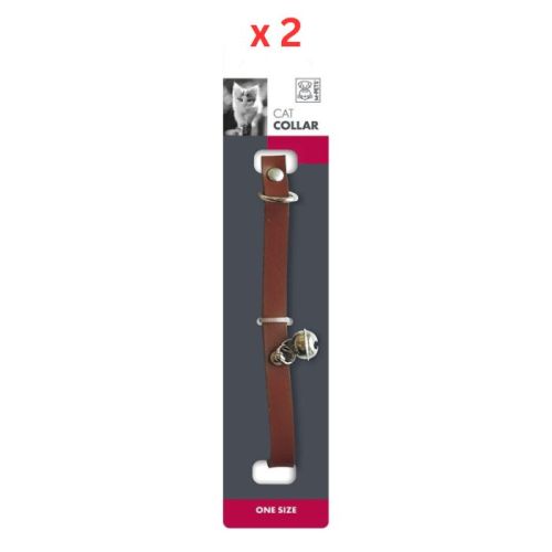 M-Pets Caruso Cat Collar Brown Pack Of 2