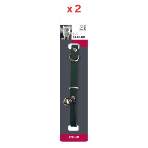 M-Pets Caruso Cat Collar Green Pack Of 2