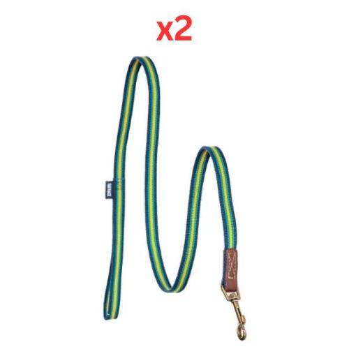 Danish Design FatFace Bold Stripe Woven Dog Lead - Blue Medium (Pack of 2)