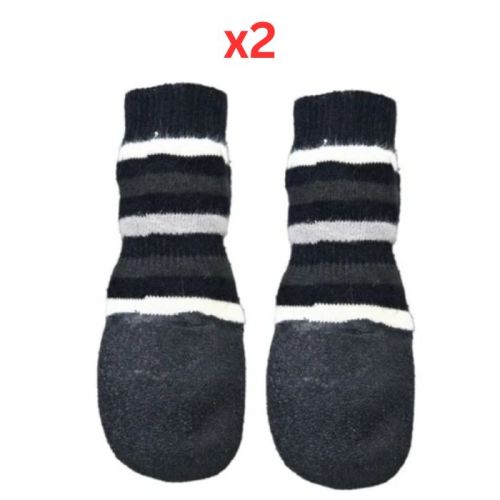 Trixie Sock with Rubber Coating for Dogs Grey - Large (Pack of 2)