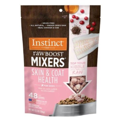 Instinct Raw Boost Mixers Skin & Coat Health Freeze Dried Dog Food Topper 12.5Oz