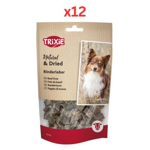 Trixie Natural & Dried Beef Liver Dog Treat 80G (Pack Of 12)