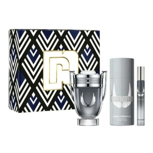 Paco Rabanne Invictus Platinum 3Pcs (M) Edp 100Ml + 150Ml Deo Spray + Edp 10Ml Travel Spray Set
