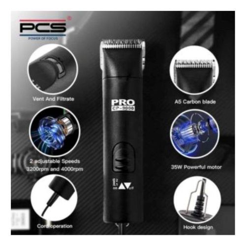 PCS Professional Pet Clipper A5 Series With Cord Fits All Universal Blades - For Cat & Dog