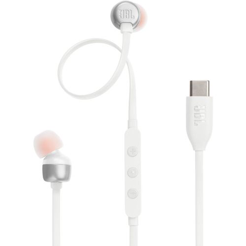 JBL Tune 310C Headphones Wired In-Ear Headphones Pure Bass Sound, Microphone and USB-C Port- White