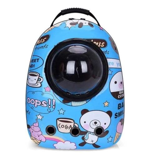 Cozy Paws Blue Bear Transparent Capsule Pet Travel Backpack – 42X32X 29Cm