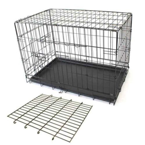 Mclovins 30 Double Door Foldable Dog Crate With Divider Size - 76X42X52 Cm