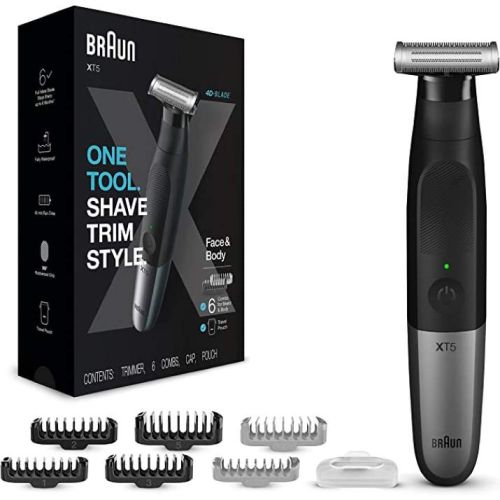 Braun Series X XT5200 Wet & Dry All-In-One Tool With 6 Attachments, Black/Silver