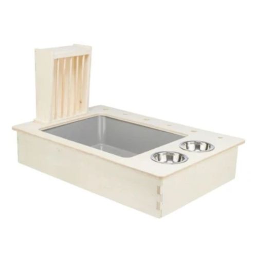 Trixie Feeding Station With Bowls & Hay Manger for Small Pets - 70X41X47Cm
