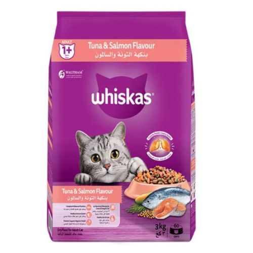 Whiskas Adult Tuna & Salmon Dry Cat Food 3Kg