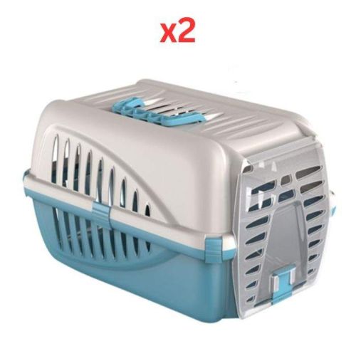 Georplast Panzer Pet Carrier - Blue (Pack of 2)