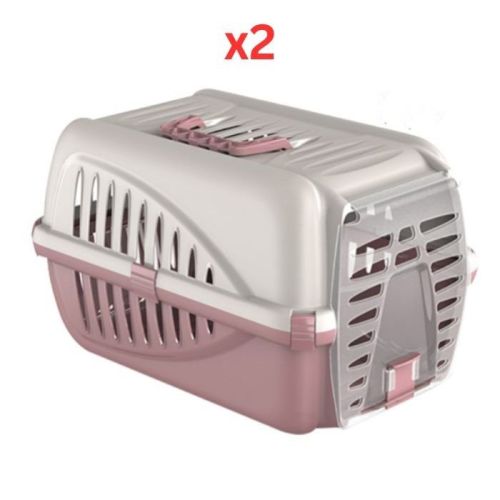 Georplast Panzer Pet Carrier - Pink (Pack of 2)
