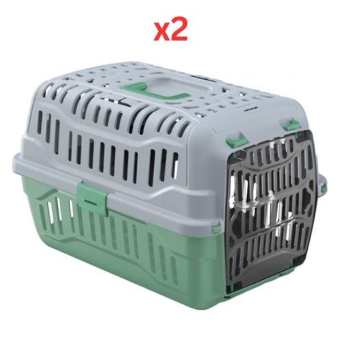 Georplast Spark Pet Carrier - Green (Pack of 2)