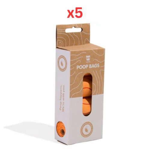 Zee dog Compostable Poop Bag Refill Box (4 Rolls) (Pack of 5)