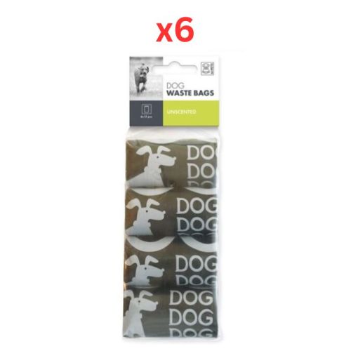M-Pets Dog Waste Bags Black 60 Bags (Pack of 6)