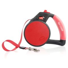 Wigzi Retractable Tape Gel Handle Leash Red Large (Pack of 2)