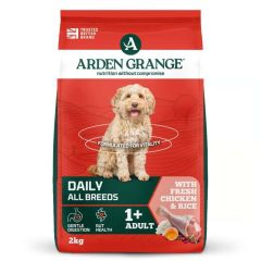 Arden Grange Daily All Breeds Adult Fresh Chicken & Rice Dry Dog Food 2Kg