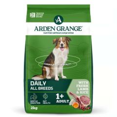 Arden Grange Daily All Breeds Adult Fresh Lamb & Rice Dry Dog Food 2Kg